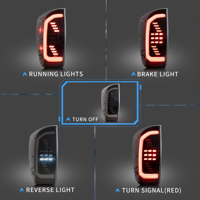 VLAND LED Headlights & Amber Turn Tail Lights For Toyota Tacoma 2016-2023