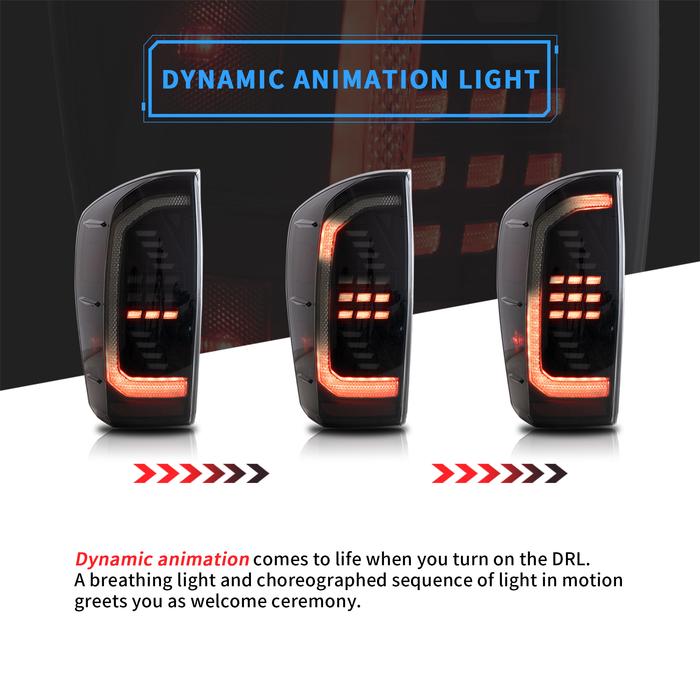VLAND LED Headlights & Amber Turn Tail Lights For Toyota Tacoma 2016-2023