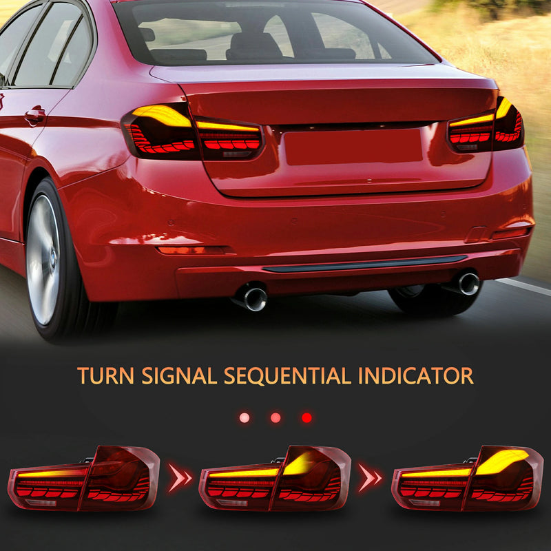 VLAND OLED Red Tail Lights for BMW 3-Series F30 F35 F80 6th Gen Sedan 2012-2019