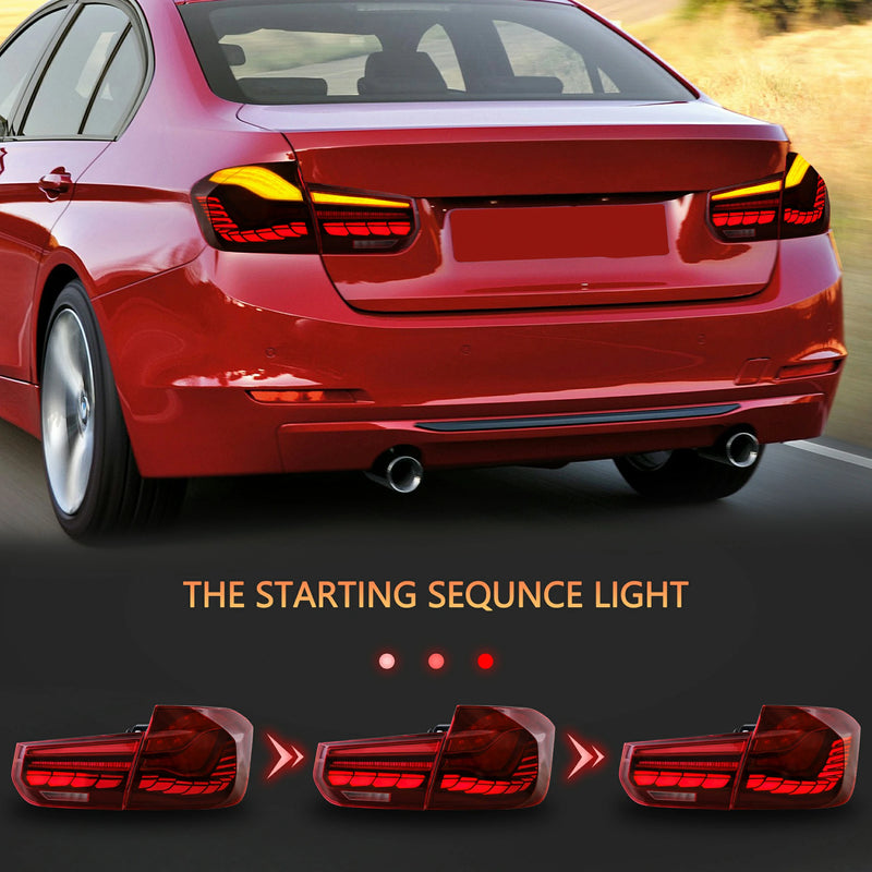 VLAND OLED Red Tail Lights for BMW 3-Series F30 F35 F80 6th Gen Sedan 2012-2019