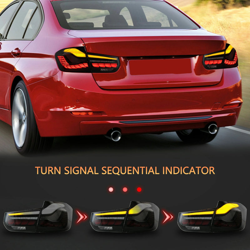 VLAND OLED Smoked Tail Lights for BMW 3-Series F30 F35 F80 6th Gen Sedan 2012-2019