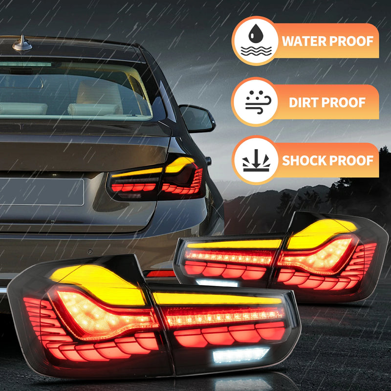 VLAND OLED Smoked Tail Lights for BMW 3-Series F30 F35 F80 6th Gen Sedan 2012-2019