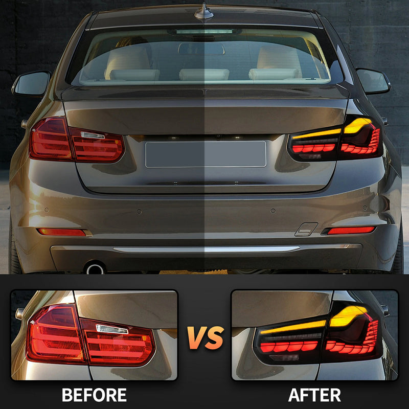 VLAND OLED Smoked Tail Lights for BMW 3-Series F30 F35 F80 6th Gen Sedan 2012-2019