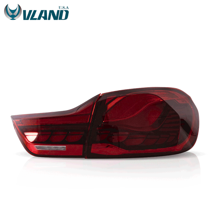 VLAND LED Red Clear Tail Lights Compatible with BMW M4(F82 F83) 4-Series (F32 F33 F36) 2014-2020
