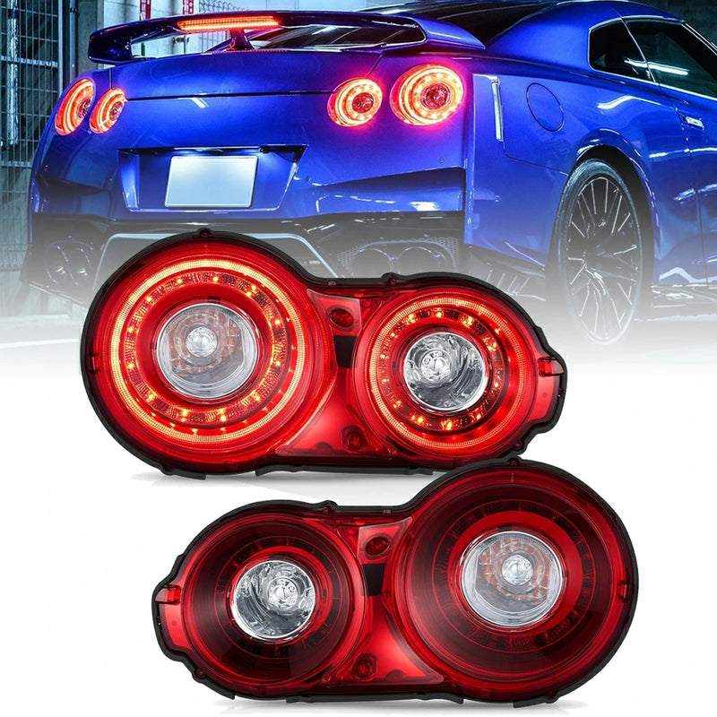 VLAND Red LED Tail Lights Fit For 2009-2024 Nissan GTR R35