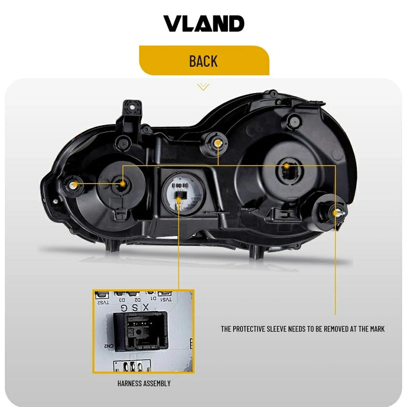 VLAND LED Headlights and Red Tail Lights FOR 08-23 NISSAN GT-R R35