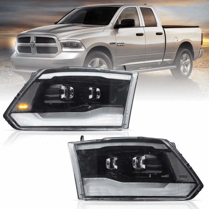 VLAND LED Projector Headlights For Dodge Ram 1500 / 2500 / 3500 2009-2018 Ram1500 Classic 2019-2021
