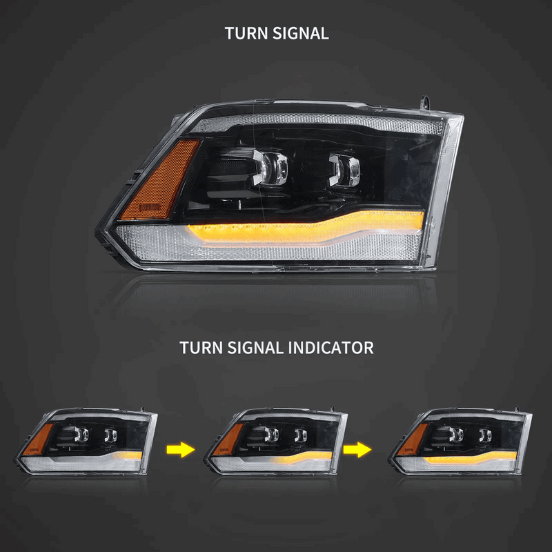 VLAND LED Projector Headlights For Dodge Ram 1500 / 2500 / 3500 2009-2018 Ram1500 Classic 2019-2021