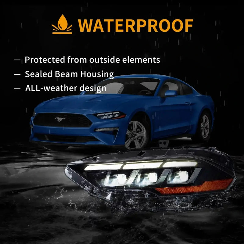 Vland Full LED Headlights For Ford Mustang 2018-2021 S550 6th Gen