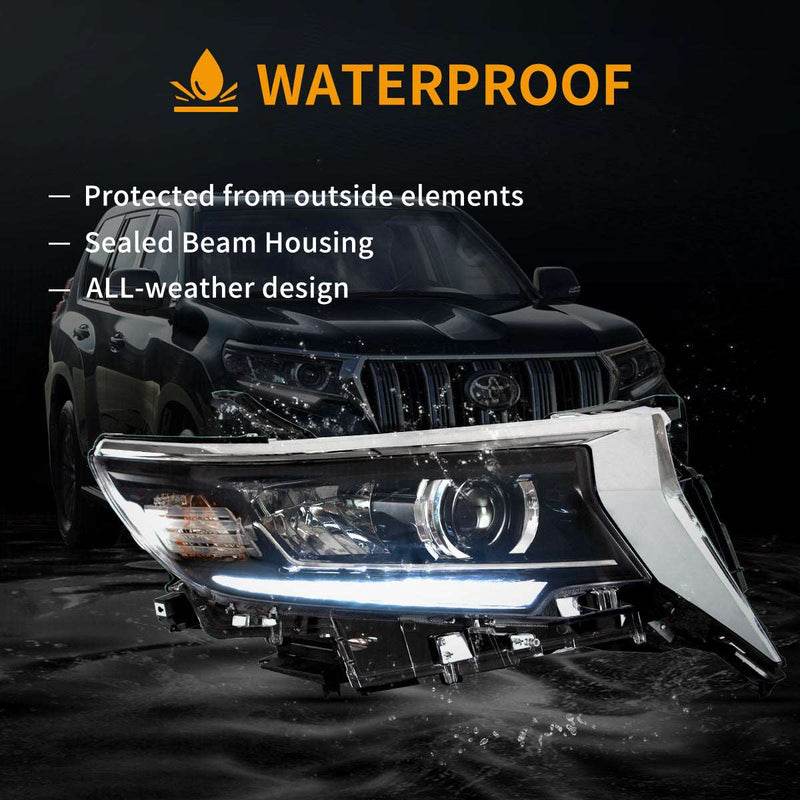 Vland Dual Beam Projector Headlights for Toyota Land Cruiser GXL / TZ-G 2017-2023 4th Gen Second Facelift VLAND Factory