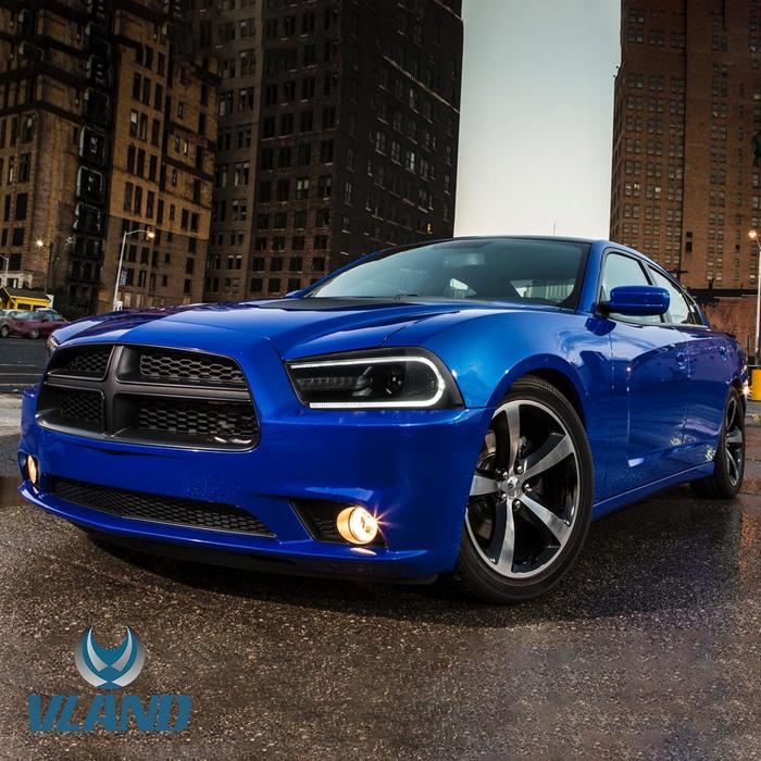 Vland Dual Beam Projector RGB Headlights For Dodge Charger 2011-2014 VLAND Factory