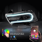 Vland Dual Beam Projector RGB Headlights For Dodge Charger 2011-2014 VLAND Factory