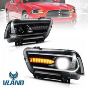 Vland Dual Beam Projector RGB Headlights For Dodge Charger 2011-2014 VLAND Factory