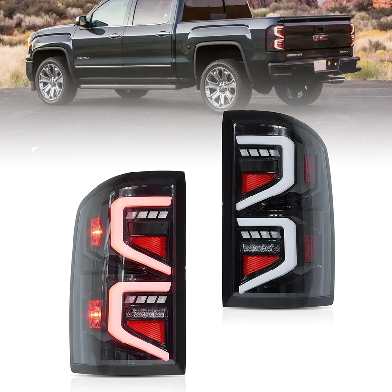 Vland Full LED Tail Lights I for GMC Sierra 1500 2500HD 3500HD 2014-2018 4th Gen. With Dynamic Lighting VLAND Factory