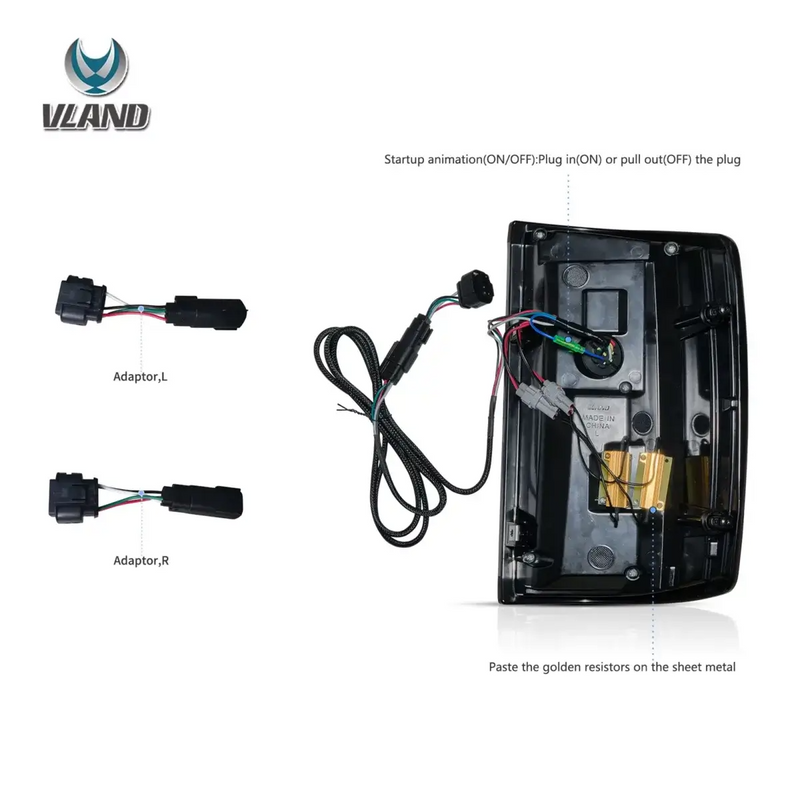 Vland Full LED Tail Lights I for GMC Sierra 1500 2500HD 3500HD 2014-2018 4th Gen. With Dynamic Lighting VLAND Factory