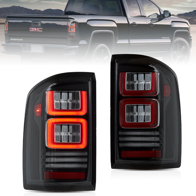 Vland Full LED Tail Lights II for GMC Sierra 1500 2500HD 3500HD 2014-2018 4th Gen. With Dynamic Lighting VLAND Factory