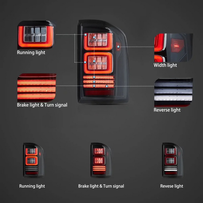 Vland Full LED Tail Lights II for GMC Sierra 1500 2500HD 3500HD 2014-2018 4th Gen. With Dynamic Lighting VLAND Factory