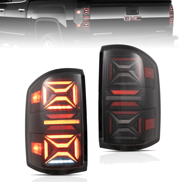 Vland Full LED Tail Lights III for GMC Sierra 1500 2500HD 3500HD 2014-2018 4th Gen. With Dynamic Lighting VLAND Factory