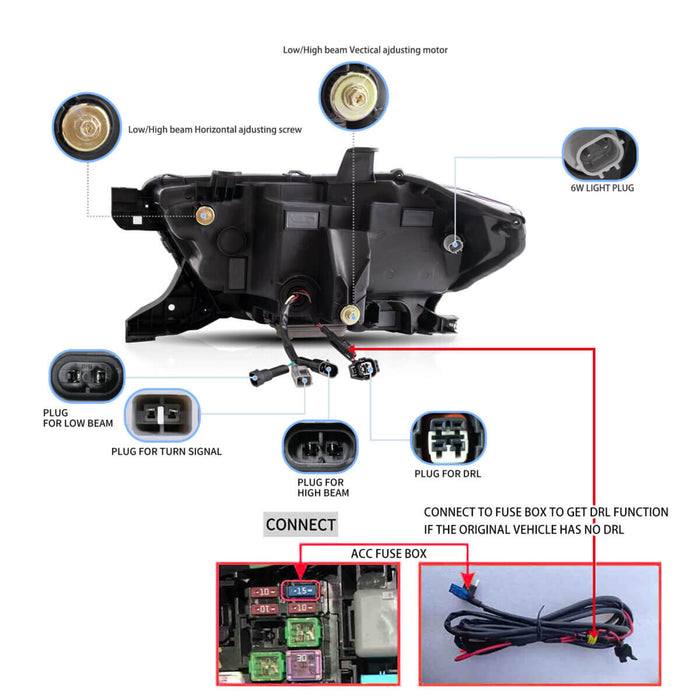 VLAND LED Projector Headlights For Toyota Tacoma 2016-2023