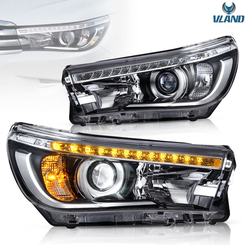 Vland LED Headlights For Toyota Hilux / Revo 2015-UP 8th Gen (Eighth generation. AN110, AN120, AN130) VLAND Factory