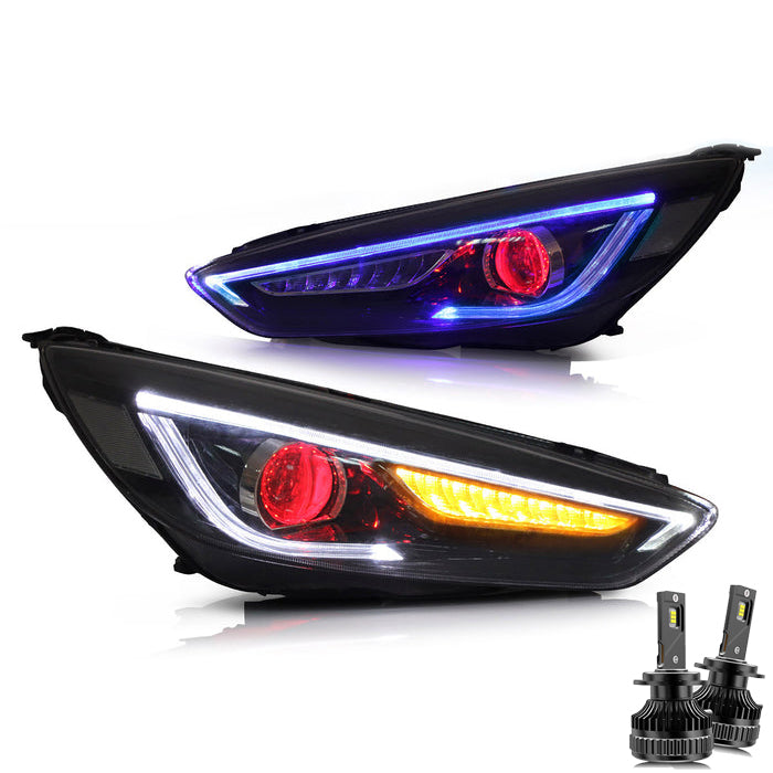 Vland LED Headlights for Ford Focus 2015-2018 With/Without Red Demon Eyes VLAND Factory