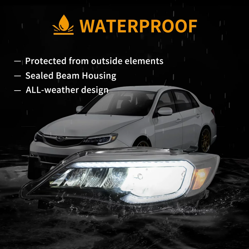 Vland LED Reflection Bowl HeadLights For Subaru Impreza WRX Sti 2008-2011 3rd Gen (GE/GV/GH/GR) VLAND Factory