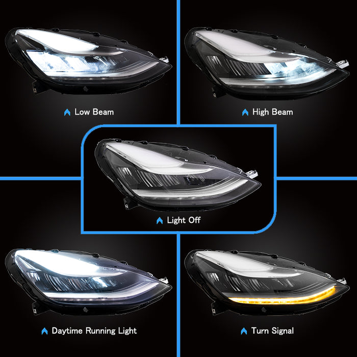 Vland LED Reflection Bowl Headlights For Tesla Model 3 2017-2022 VLAND Factory