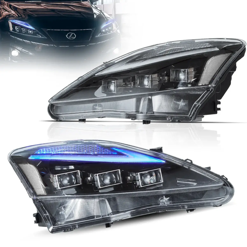 Vland Matrix Projector Headlights For Lexus IS250/IS350/IS200d 2006-2012 & ISF(XE20) 2008-2014 With Blue DRL VLAND Factory
