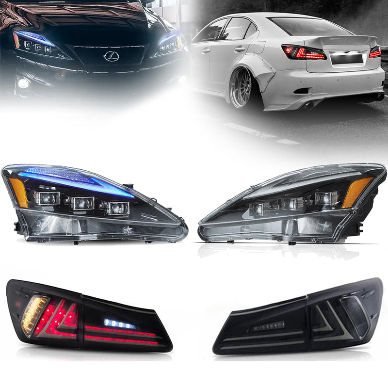 Vland Matrix Projector Headlights + Taillights For Lexus IS250/IS350/IS200d 2006-2012 & ISF(XE20) 2008-2014 VLAND Factory