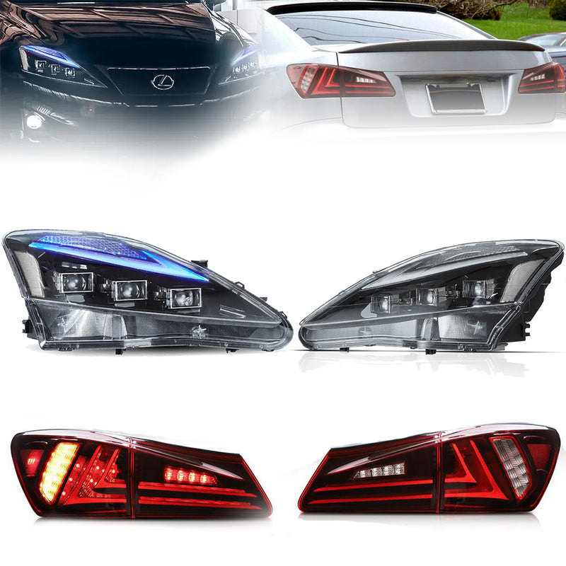 Vland Matrix Projector Headlights + Taillights For Lexus IS250/IS350/IS200d 2006-2012 & ISF(XE20) 2008-2014 VLAND Factory
