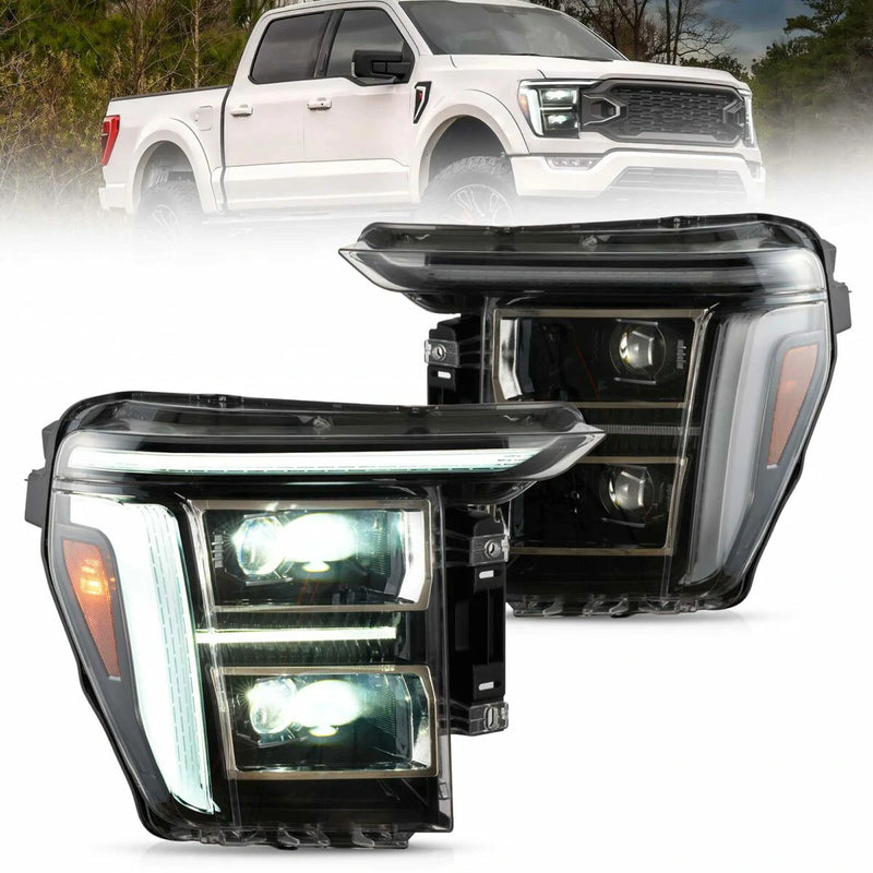 Vland Full LED Dual Beam Headlights for 2021-2024 Ford F150 With Amber/White DRL Options