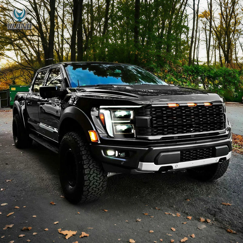 Vland Full LED Dual Beam Headlights for 2021-2024 Ford F150 With Amber/White DRL Options