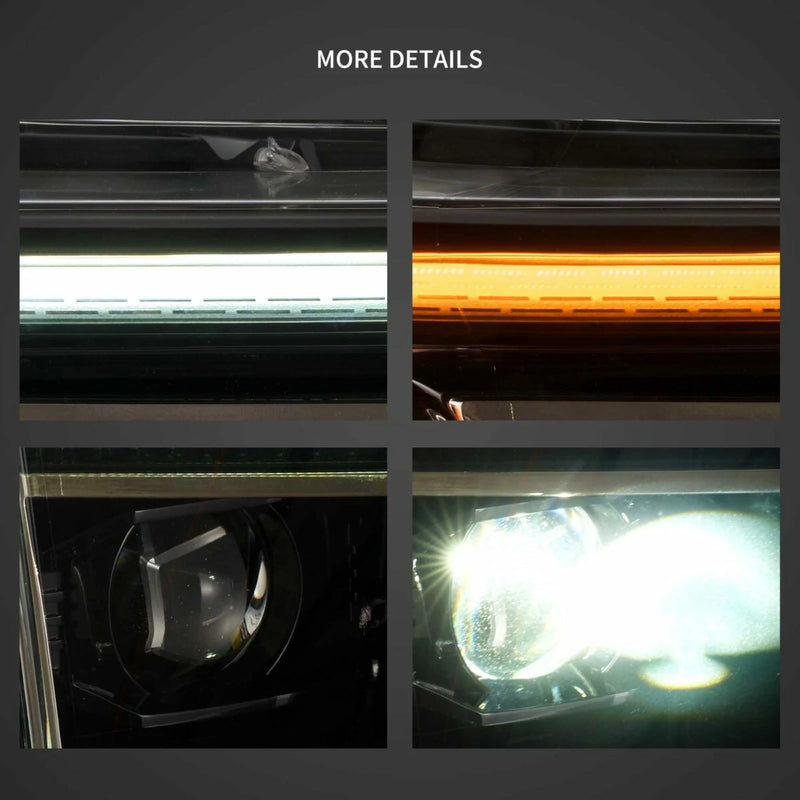 Vland Full LED Dual Beam Headlights for 2021-2024 Ford F150 With Amber/White DRL Options