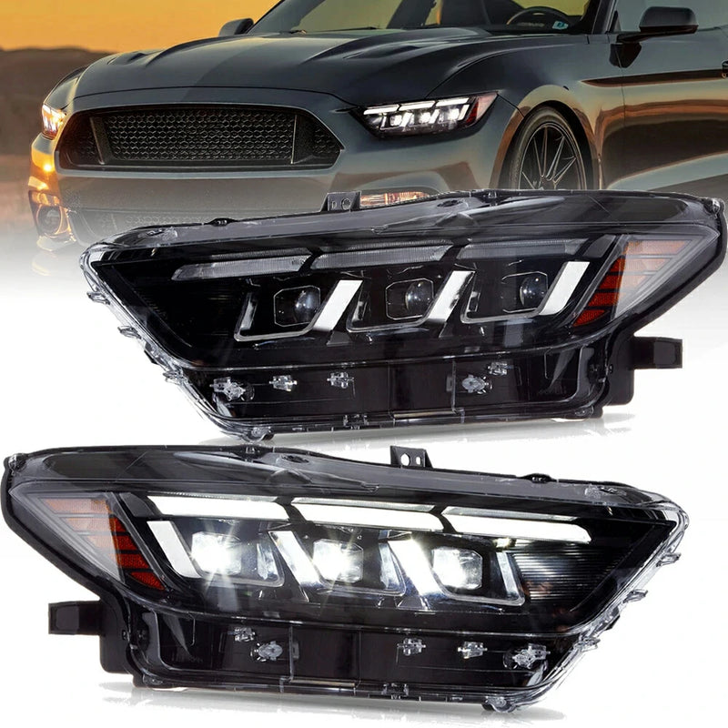 Vland Full LED Projector Headlights For Ford Mustang 2015-2017 6th Gen S550