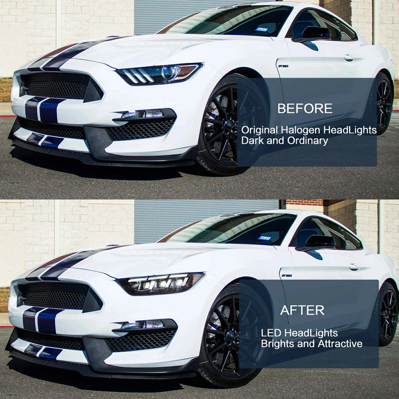 Vland Full LED Projector Headlights For Ford Mustang 2015-2017 6th Gen S550
