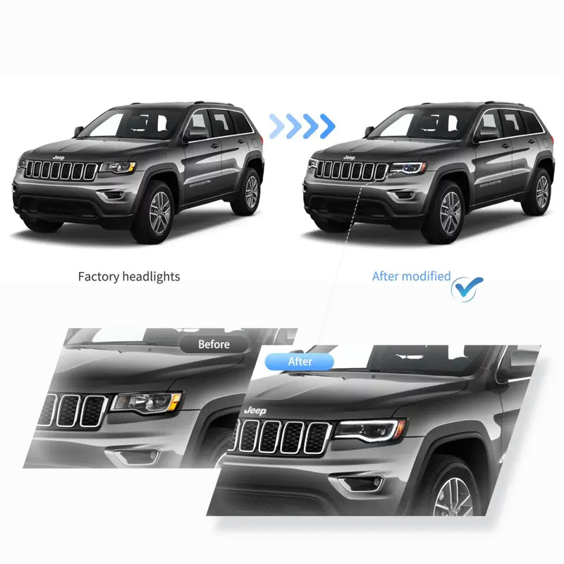 VLAND LED Dual Beam Projector Headlights for Jeep Grand Cherokee WK2 2014-2021 4th Gen (Fourth Generation WK2)