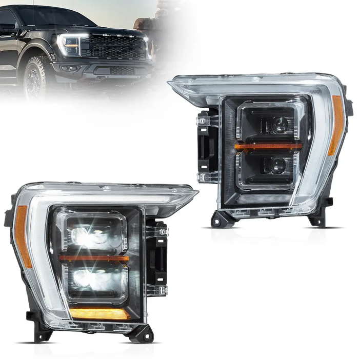 VLAND LED Dual Beam Projector Headlights for Ford F150 14th Gen 2021-2023
