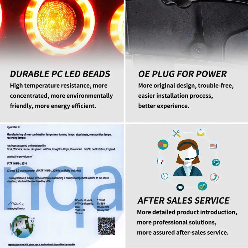 VLAND Full LED Tail Lights for Toyota GR Supra 2019-Present 5th Gen (Fifth Generation, Model Code J29/DB A90/A91) Heritage Edition Style Amber Turn Signal