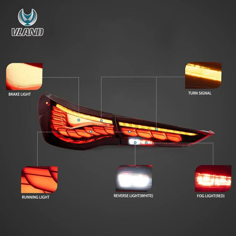VLAND LED Tail Lights For BMW 4-Series G22 G23 G26 G82 G83 2020-2024