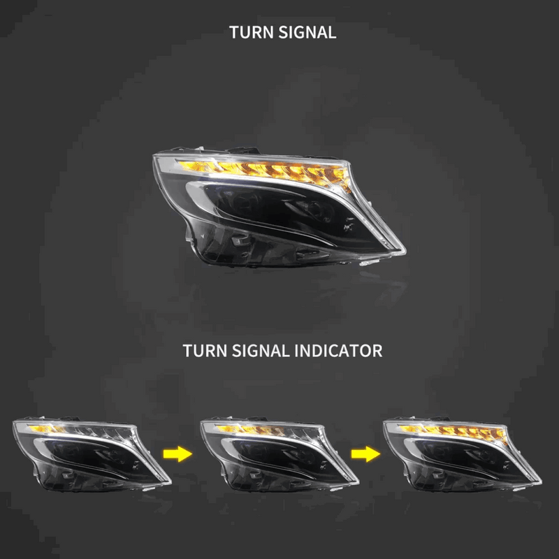 VLAND Full LED Dual Beam Headlights for Mercedes Benz Vito / Metris 2016-2023 (W447 V-Class, 3rd Gen)