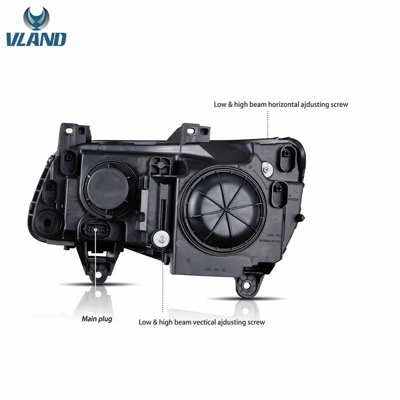 VLAND Dual Beam Projector Headlights for Chrysler 300/300C 2011-2023 / Lancia Thema 2011–2014 2nd Gen LD
