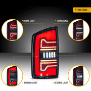 VLAND Smoked Full  LED Tail Lights For 2002-2006 Dodge Ram 1500 2500 3500 w/Start-up