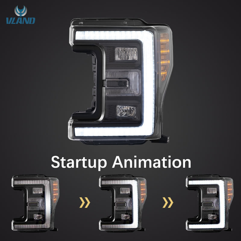 VLAND LED LHD Headlights for Ford F250 / F350 / F450 / F550 Super Duty 2017-2019 Fourth generation All Models