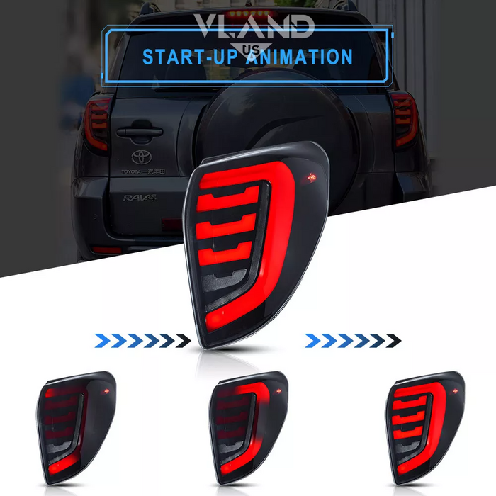 VLAND LED Tail Lights for Toyota RAV4 2009-2012 3rd Gen w/  Sequential Indicator Startup Animation Macan Style