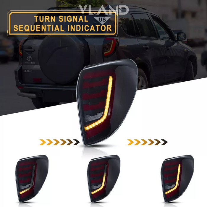 VLAND LED Tail Lights for Toyota RAV4 2009-2012 3rd Gen w/  Sequential Indicator Startup Animation Macan Style