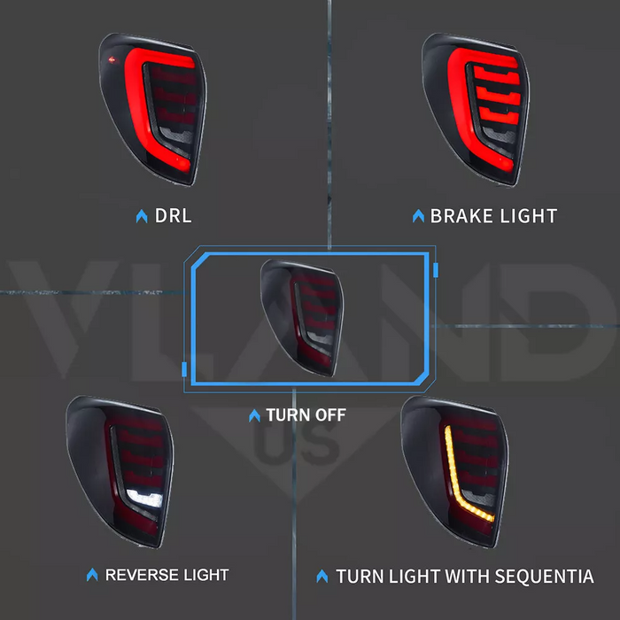 VLAND LED Tail Lights for Toyota RAV4 2009-2012 3rd Gen w/  Sequential Indicator Startup Animation Macan Style