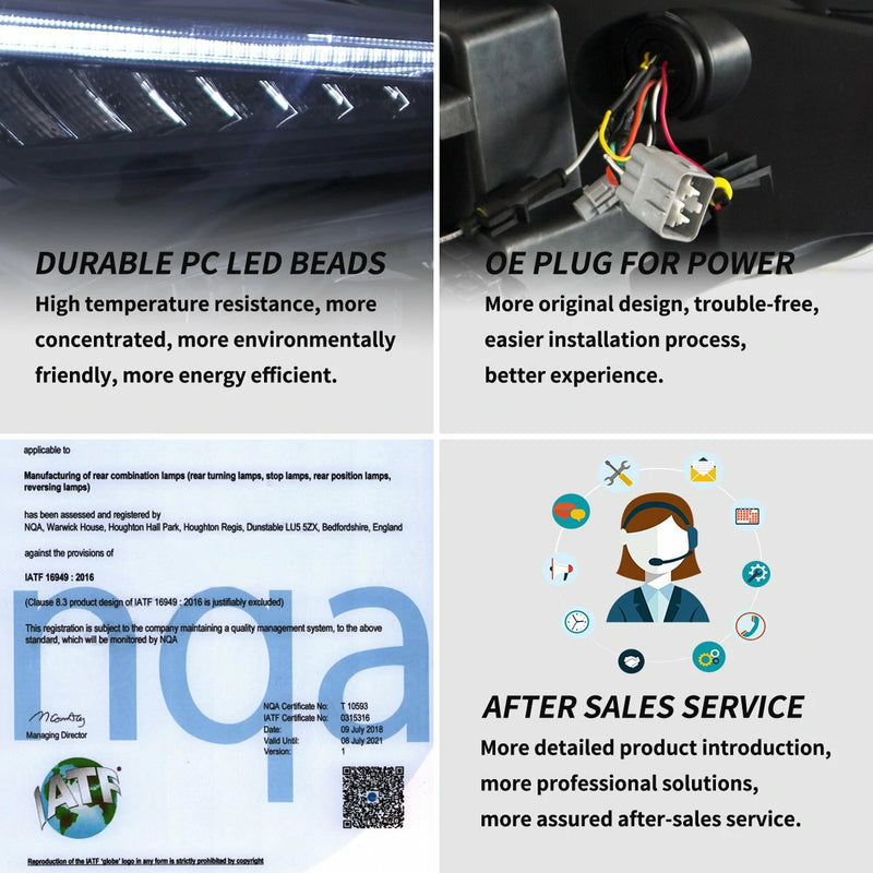 Vland Headlights For Toyota 86 2012-2020, Subaru BRZ 2013-2019 and Scion FR-S 2013-2016 1st Gen (First generation ZN6/ZC6) w/ sequential Turn Signal