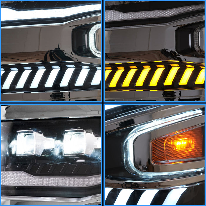 VLAND LED Projector Headlights For Chevrolet Silverado 1500/2500/3500 2016-2018