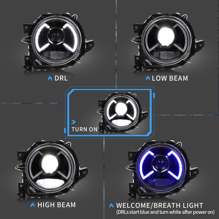 VLAND LED/Projector Headlights For スズキ ジムニー 4代目 2018-2023 JB64W JB74W / Suzuki Jimny 2018-2023 4th Gen (Fourth Generation)