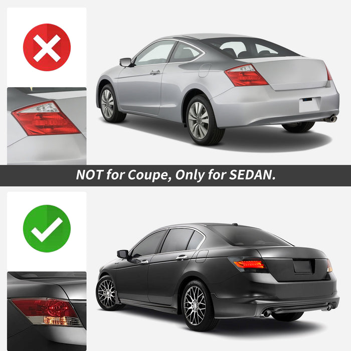 VLAND 2PCS LED Tail Lights For Honda Accord Inspire 8th Gen Sedan 2008-2012 VLAND Factory